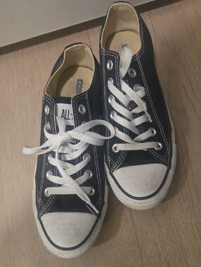 Converse Kids Navy and White Low-Top Canvas Sneakers